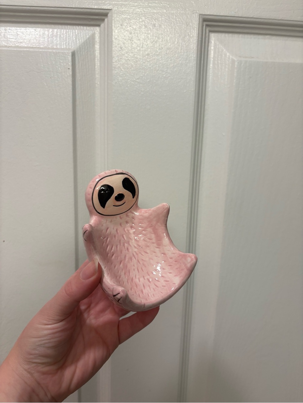 Pink Sloth-Shaped Accessory Dish - Cute Trinket Holder
